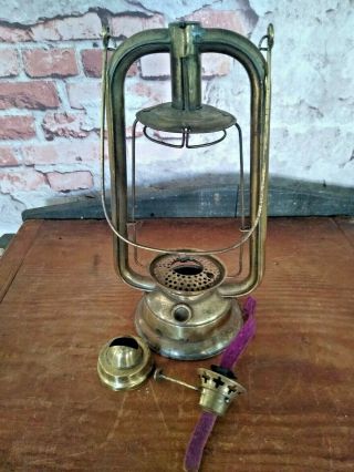 Antique Dietz Us Brass Tubular Lantern Parts No Globe