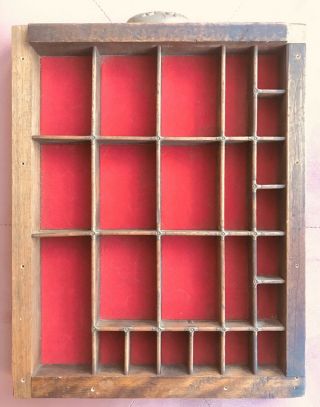 Vintage Small Wooden Printers Letterpress Type Tray Case Display Craft Xmas 2