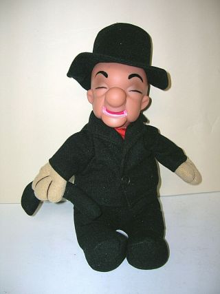 Mr Magoo 1989 Vintage Doll Plush Vinyl Head 13 " Black Hat Suit W/ Cane Tush Tag