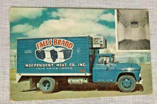 Vintage Advertising Postcard Dorsey Champ Truck Falls Brand Meat Co Idaho