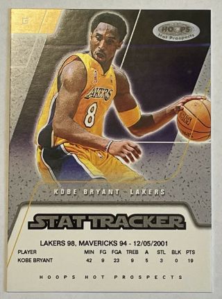 Kobe Bryant 2002 - 03 Nba Hoops Hot Prospects Stat Tracker /80