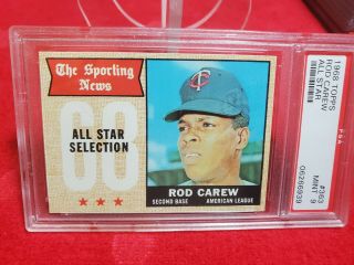 1968 Topps Baseball 363 Rod Carew As Graded Psa 9