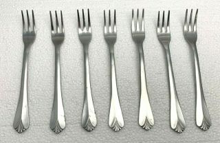 Vintage Farberware Bayport Cocktail Seafood Forks Set Of 7 Stainless Steel