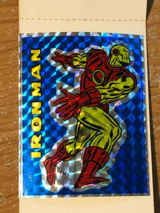 Vintage 1980 Iron Man Ironman Marvel Comics Vending Machine Prism Sticker Rare