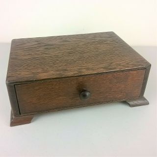 Vintage Art Deco Wooden Drawer Box Jewelry Crafting Desk Tidy Tinket Cigar Treen 2
