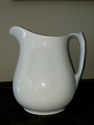 Antique English White Ironstone China Water Pitcher Wedgwood & Co Early 1900s 9 "