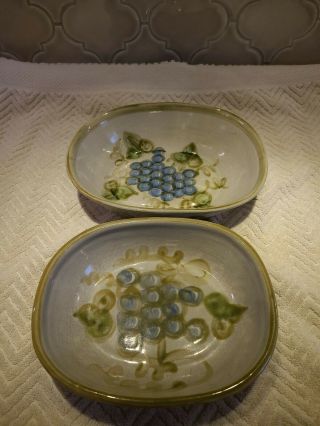 2 Vintage John B Taylor Ceramics (olive Green) Oval Serving Bowls