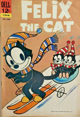 Felix The Cat Vol 2 3 1963 Dell Vtg 12 Cent Cover Silver Age Cartoon Comic Vg -