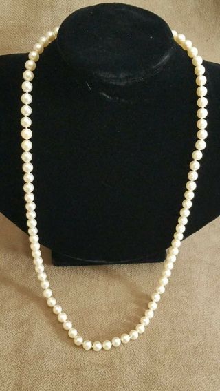 Vintage Pearl Necklace Continuous Strand 5/16 