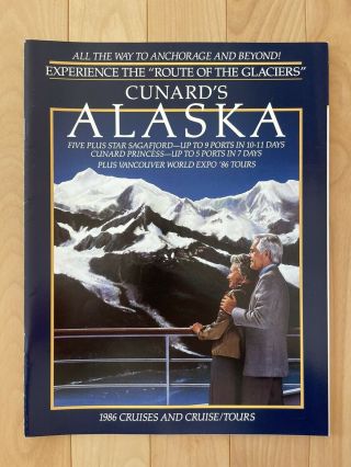 Cunard 1986 Sagafjord / Cunard Princess Cruise Ship Alaska Cruise Brochure