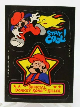 1982 Topps Stay Cool Donkey Kong Nintendo Trading Card Sticker Vtg Htf