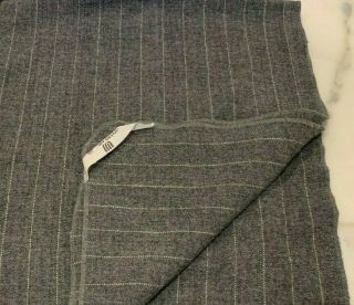 Vintage United Airlines Throw Lap Blanket Wool Blend Grey Pinstripe 42 X 52 "