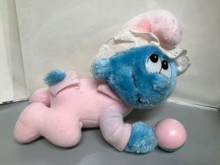 Vtg 1983 Baby Smurf Plush Crawling Doll Wallace Berrie Applause 4690 8 "