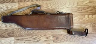 Antique,  Vintage Leg Of Mutton,  Leather Gun Case For Horse Mount.