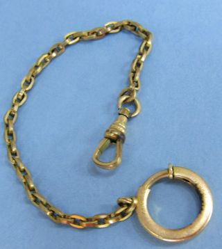 Vintage Gold Filled Short Chain Watch Fob 6.  5 "