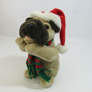 Vintage T.  L.  Toys Singing Christmas Bulldog Who Let The Dogs Out 11 " Plush Dog