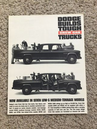 1963 Dodge Crew Cab Model Trucks,  Dealership Sales Handout.