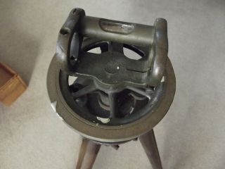 Vintage Survey Instrument Transit Brass Cast Iron Wood Tripod Overall