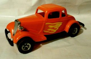 Vintage Tootsietoy Durant Plastics 1934 Orange Ford Victoria Toy - Car