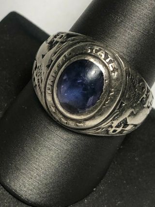 Vintage United States Navy Sterling Silver Ring Size 10