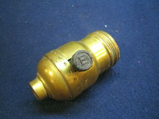Antique Vtg Brass Fatboy Electric Turn Switch Socket Fixture Lamp Repair - Eagle