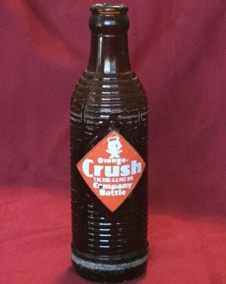 Vintage Orange Crush Company Bottle Soda Pop 7 Oz Ounce Brown Glass Empty