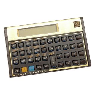 Hp 12c Mini Pocket Financial Calculator W/ Sleeve & Batteries Vintage Gold