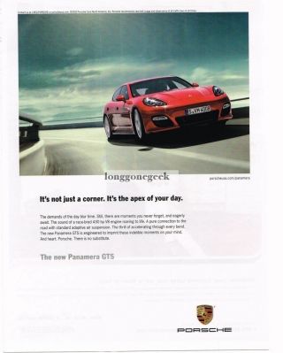 2012 Porsche Panamera Gts Red Vintage Ad