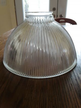 Vintage/antique Industrial Holophane Glass Lamp Light Shade 10 " Diameter