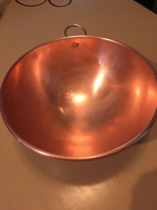 Antique Copper Round Mixing Bowl Made In England 10 1/2 X 5 Just Cleaned