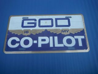 God Is My Co - Pilot Wrapped Metal Front Booster License Plate Tag