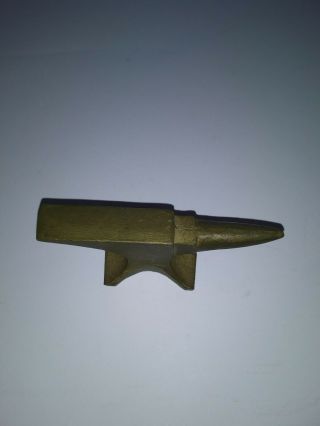 Vintage Mini Solid Brass Anvil Blacksmith/Jewelers Tool Paperweight Unmarked 2
