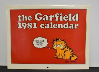 Vintage Garfield 1981 Calendar Jim Davis First Edition Ballantine Books 1980