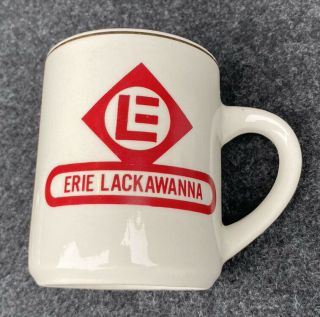 Vintage Erie Lackawanna Railway Railroad Coffee Mug Gold Band