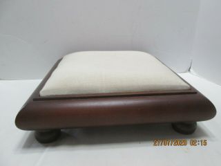 3 1/2 " Tall Vintage Foot Stool Wood Fabric Ready For Recovering.  (7 - 27 - 20 4)