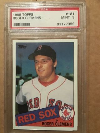 1985 Topps Roger Clemens Rookie Rc 181 Psa 9