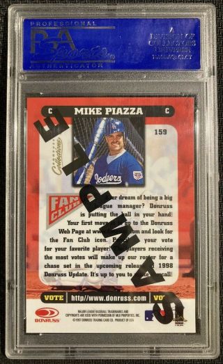 Mike PIAZZA 1998 Donruss SAMPLE Gem PSA 10 Not BGS 9.  5 Dodgers H.  O.  F. 2