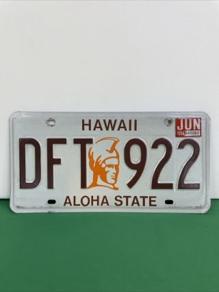 Vintage 1994 Hawaii Aloha State King Kamehameha Embossed License Plate Dft 922