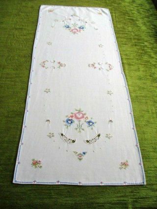 Vintage Table Center/runner Hand Embroidery,  Needle Lace