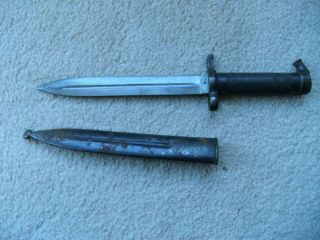 Vintage Antique Ww1 Military Bayonet Dagger Knife Scabbard