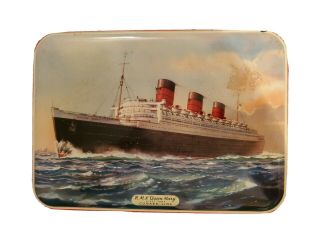 Bensons Confectionary Tin Rms Queen Mary Cunard Line Ship