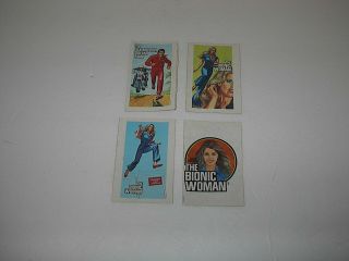 Vintage Six Million Dollar Man & Bionic Woman Cereal Stickers 1974