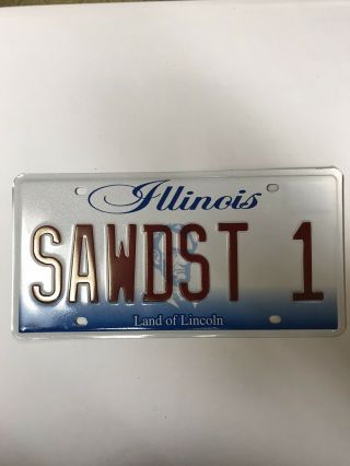 Illinois Land Of Lincoln Vanity License Plate “sawdst 1”