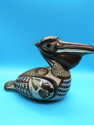 Vintage Santana Tonala Mexico Pottery Large Pelican Bird Figure