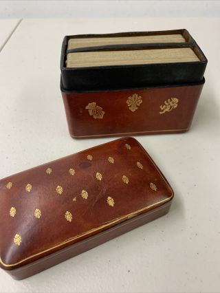 Vintage Deck Of Twa Airlines Playing Cards With Leather Italy Case