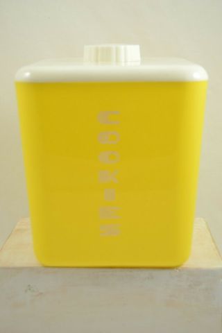 Vintage Lustro Ware Cookie Canister W/ Lid Yellow Plastic Cookie Jar 1950 