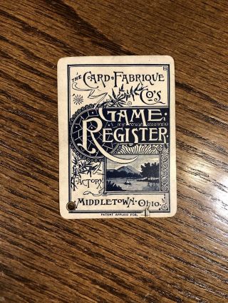 1870s Card Fabrique Game Register Antique Vintage Rare American Longley Bicycle