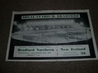 Vintage Bradford Northern V Zealand Rugby League Tour Match 23rd Nov 1955