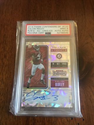Calvin Ridley 2018 Contenders College Ticket Rookie Auto Rc Cracked Ice 18/23