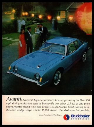 1964 Studebaker Avanti Coupe 150 Mph At Bonneville Flats Track Vintage Print Ad